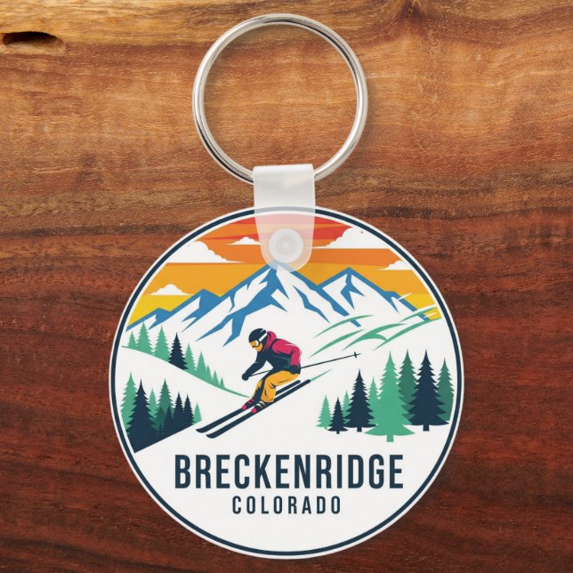 Breckenridge Colorado Skiing Travel Nyckelring (Framsida)
