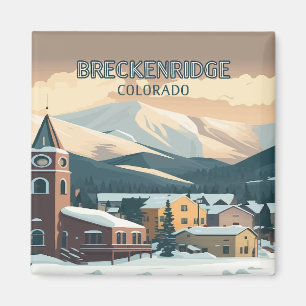 Breckenridge Colorado Snö Mountain Vintage Retro Magnet
