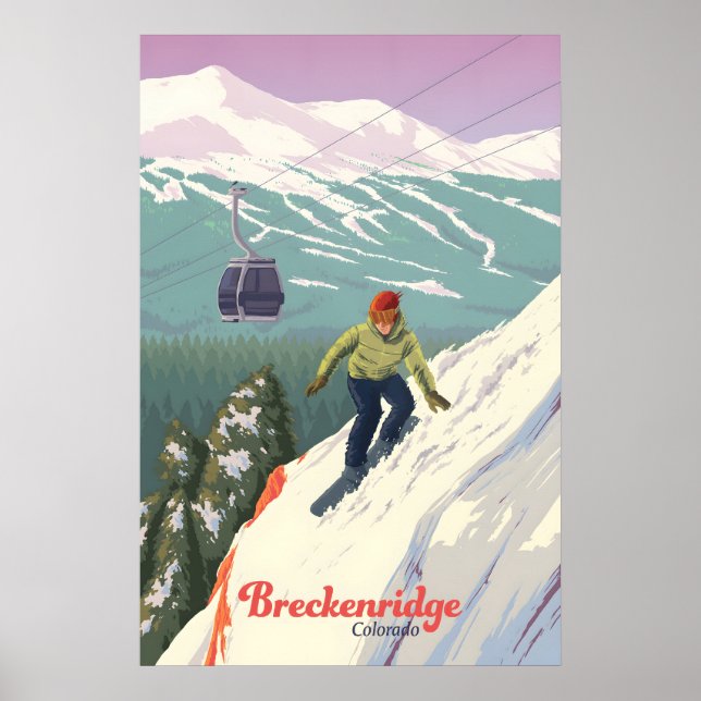 Breckenridge Colorado Snowboard Reseskylt Poster (Framsidan)