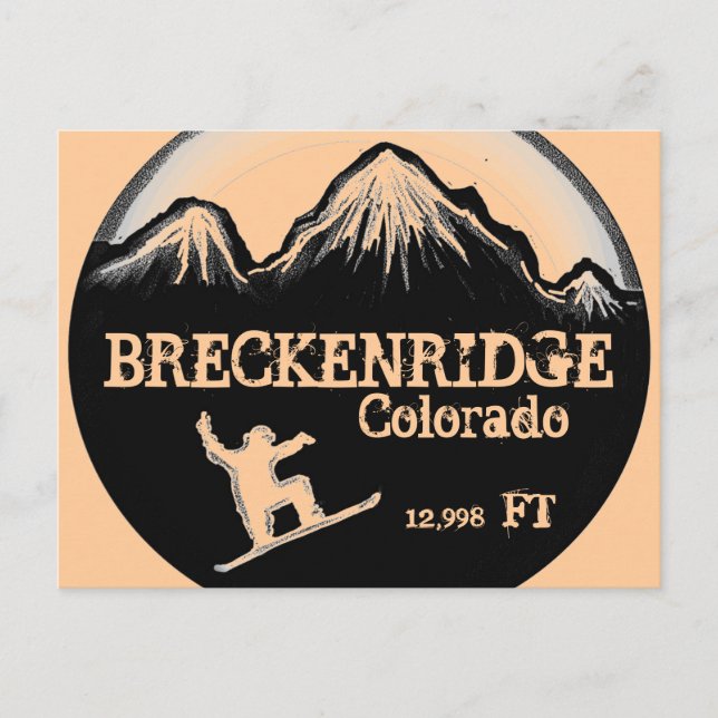 Breckenridge Colorado snowboard-vykort Vykort (Framsida)