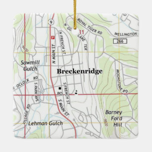 Breckenridge Colorado Topo Karta Julgransprydnad Keramik