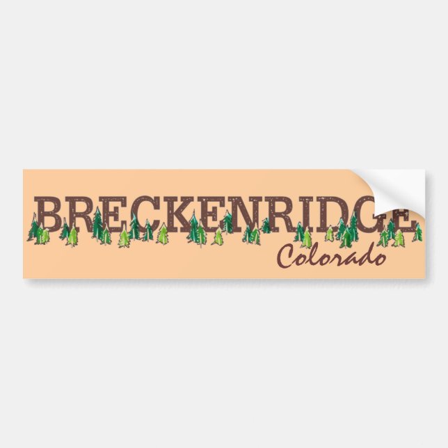 Breckenridge Colorado träd line bildekal (Framsidan)
