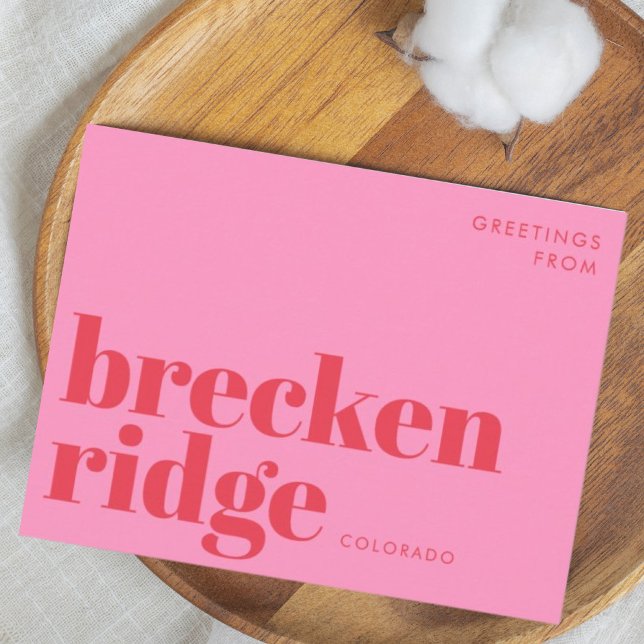Breckenridge Colorado typography Vykort (Skapare uppladdad)