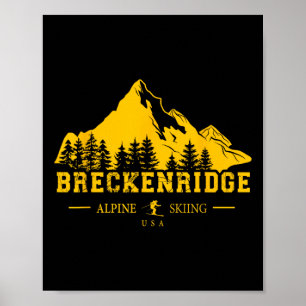 Breckenridge Colorado Usa Ski Resort Alpine Skiing Poster