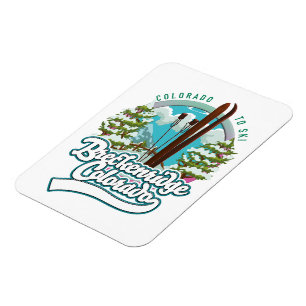 Breckenridge, Colorado Vintage ski logotyp Magnet