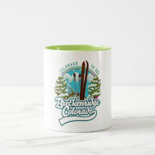 Breckenridge, Colorado Vintage ski logotyp Två-Tonad Mugg