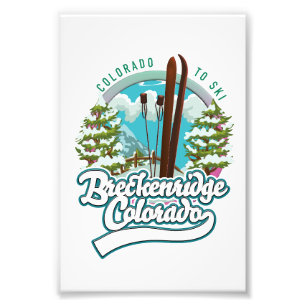 Breckenridge, Colorado Vintage skidlogo Fototryck