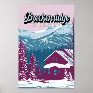 Breckenridge Colorado Vinter Konst Vintage Poster