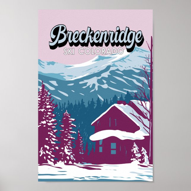 Breckenridge Colorado Winter Art Vintage Poster (Framsidan)