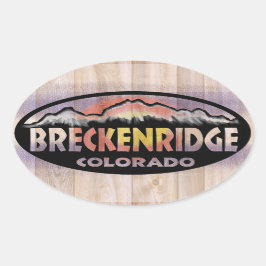 Breckenridge Colorado wooden flagga oval klistermä Ovalt Klistermärke