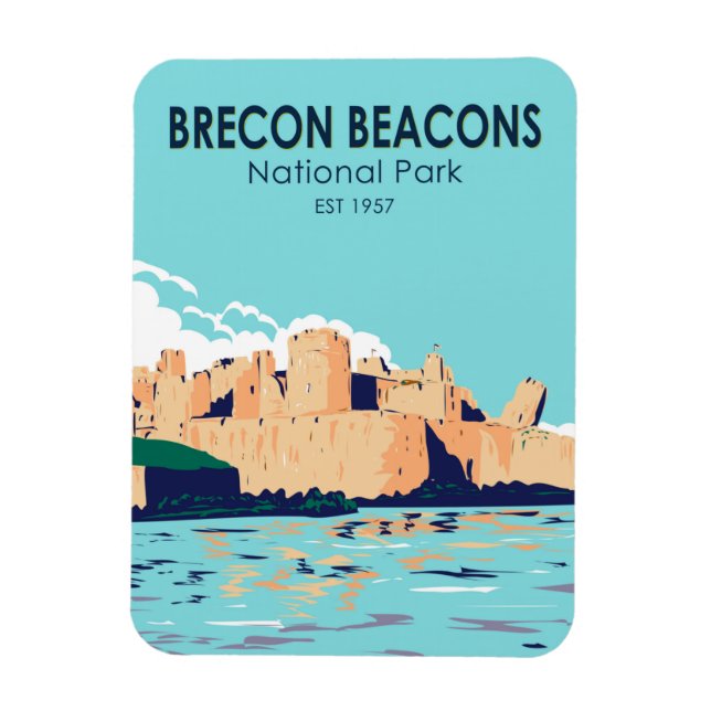Brecon Beacons nationalpark Caerphilly Castle Magnet (Vertikal)