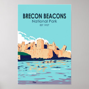 Brecon Beacons nationalpark Caerphilly Castle Poster