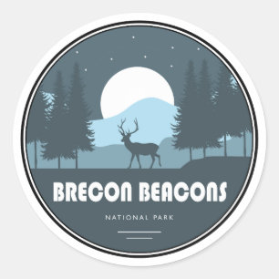 Brecon Beacons nationalpark Hjort Runt Klistermärke