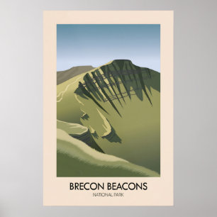 Brecon Beacons Nationalpark Modern Reseposter Poster