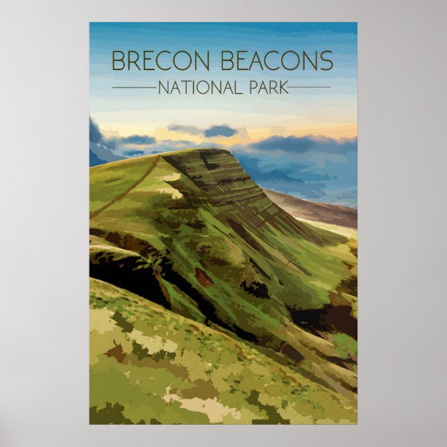 Brecon Beacons Nationalpark Reseskylt Poster (Framsidan)