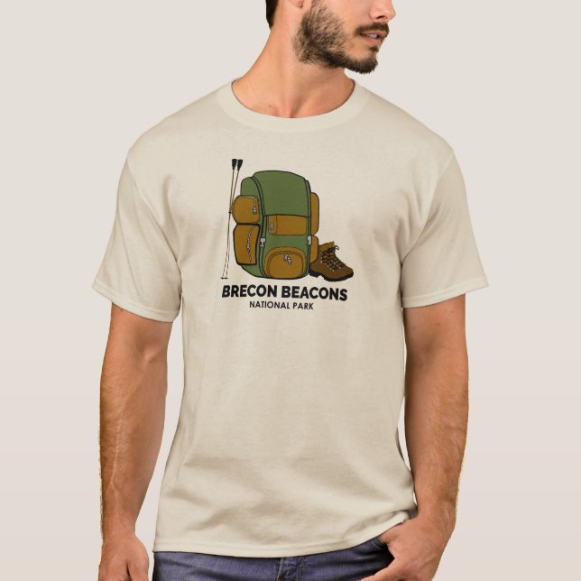 Brecon Beacons nationalpark ryggsäck T Shirt (Framsida)
