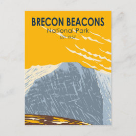Brecon Beacons Nationalpark Wales Pen Y Fan Retro Vykort