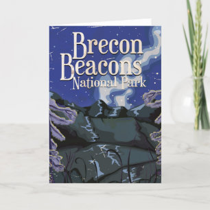 Brecon Beacons Vintage Järnvägsreseaffär Helgkort