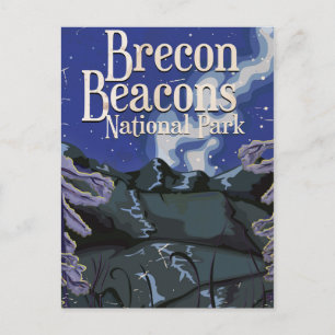 Brecon Beacons Vintage Järnvägsreseaffär Vykort