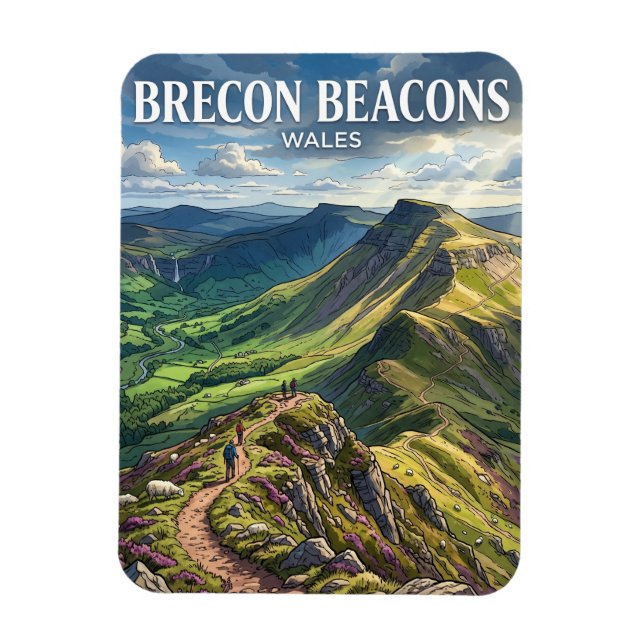 Brecon Beacons Wales Magnet (Vertikal)