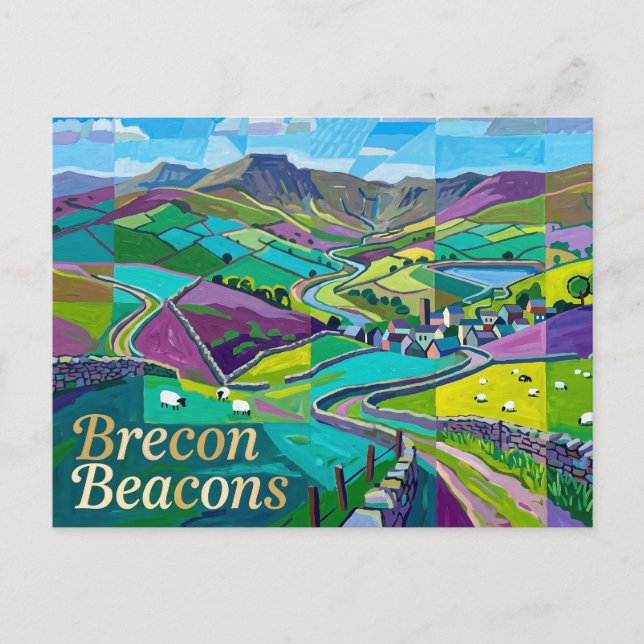Brecon Beacons Wales Vykort (Framsida)