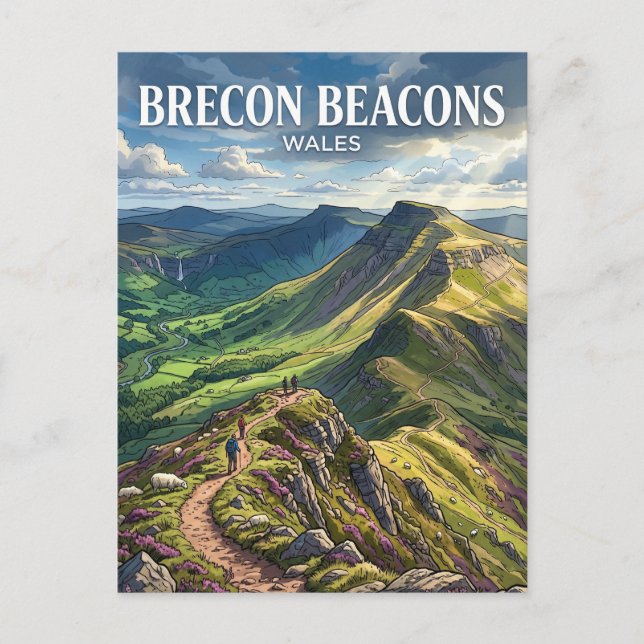 Brecon Beacons Wales Vykort (Framsida)