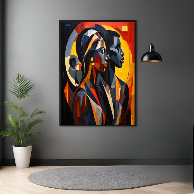Bred Abstrakt Cubist Porträtt Art Poster (Skapare uppladdad)