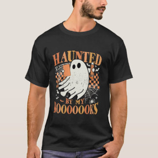 Bred av min Bokar Ghost Halloween Teacher Librar T Shirt