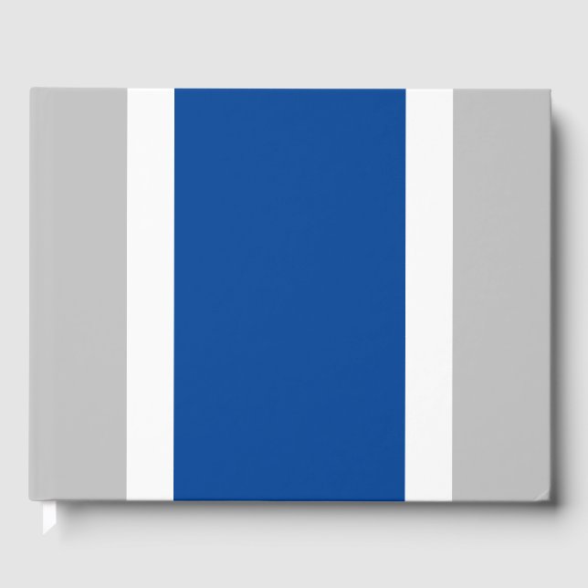 Bred, blå, vit Tävla Rand på lätt Grått Gästböcker (Framsida)