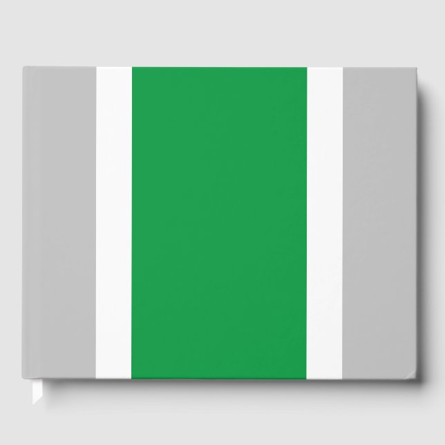 Bred Grönt Vit Tävla Rand på lätt Grått Gästböcker (Framsida)