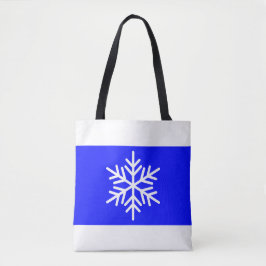 Bred, lätt Royal Blå vit Rand Snöflake Tygkasse