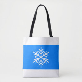 Bred, ljusblå, vit Rand Snöflake Tygkasse
