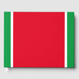 Bred Lodrät Red White Grönt Kant Rand Gästböcker