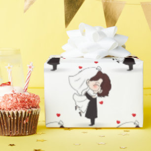 Bred och groom med röda öron presentpapper