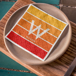 Bred randig monogram-personaliserad fest pappersservett