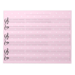 Bred Regel Söt Rosa Piano Music Manuscript Papper Anteckningsblock