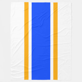 Bred Tävla för ljusblå Gult Rand på vitt Fleecefilt