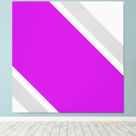 Bred tropisk Rosa Grått Tävla Rand på vit Canvastryck