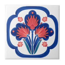 Bred turkisk Iznik Blommigt Ceramic Tile Art Kakelplatta