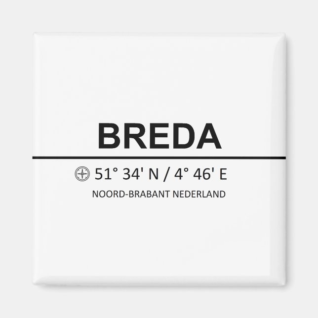 Breda Coordinaten - Breda Coordinates Magnet (Framsidan)