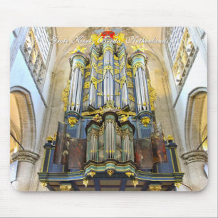 Breda Grote Kerk leda i rör organmousepad Musmatta