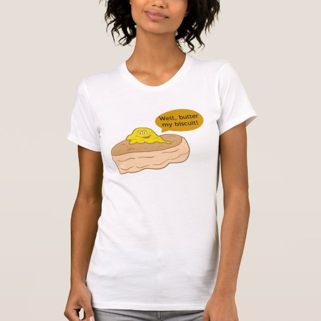 Breda smör på min ljusbruna noveltydesign tee shirt (Framsida)