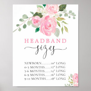 Bredbandsstorlek för babydusch rosa blommigt-tecke poster