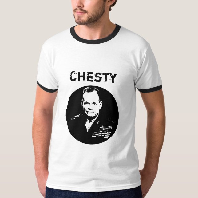 Bredbröstad Puller -- Svartvitt Tee (Framsida)