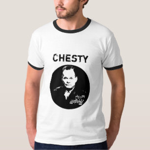 Bredbröstad Puller -- Svartvitt Tee Shirt