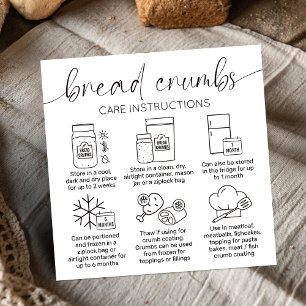 Bredcrumbs Care Guide Minimal Logotyp Bread Bakery Fyrkantigt Visitkort
