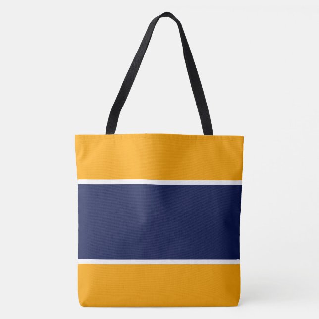 Bredd blå Rand på gyllene Gult Tygkasse (Framsida)