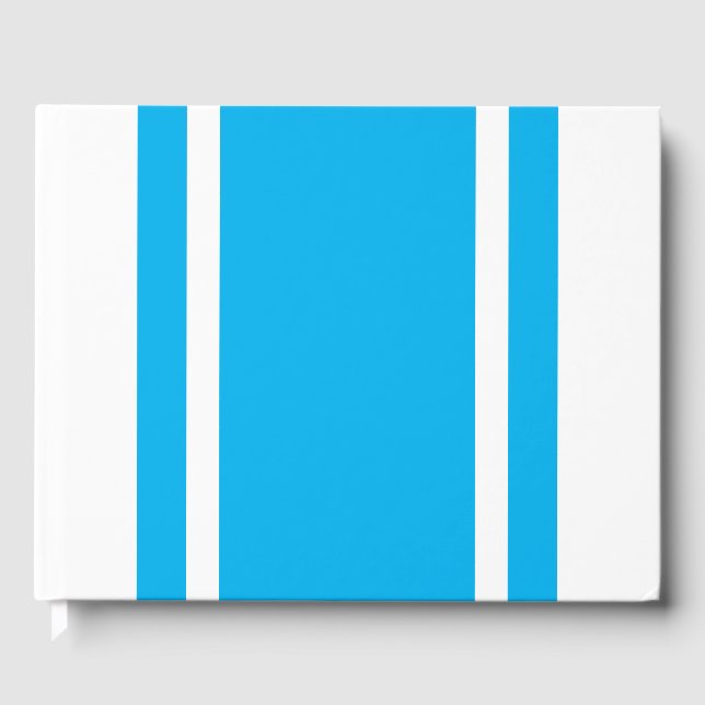 Bredd Chic Himlar Blue Tävla Rand på Crisp White Gästböcker (Framsida)