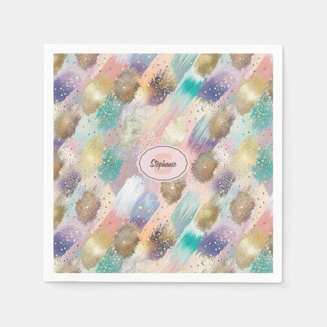 Bredd diagonal Brushstroke Mönster Pappersservett (Framsidan)