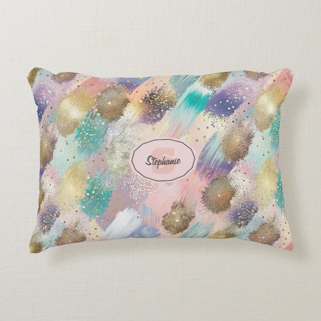 Bredd diagonal Brushstroke Mönster Prydnadskudde (Framsidan)